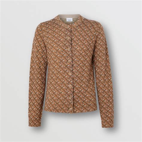 burberry monogram print merino wool cardigan|burberry cardigan.